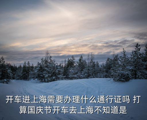 開車進上海需要辦理什么通行證嗎 打算國慶節開車去上海不知道是