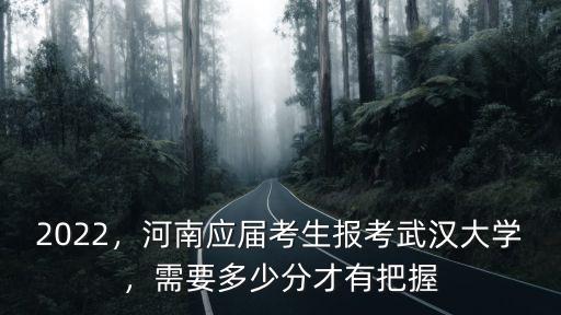 2022，河南應(yīng)屆考生報(bào)考武漢大學(xué)，需要多少分才有把握