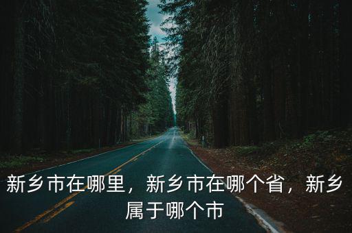 新鄉市在哪里，新鄉市在哪個省，新鄉屬于哪個市