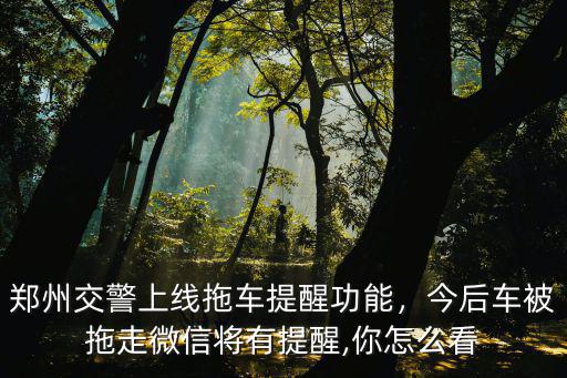 在鄭州被拖車怎么處理,鄭州交警上線拖車提醒功能