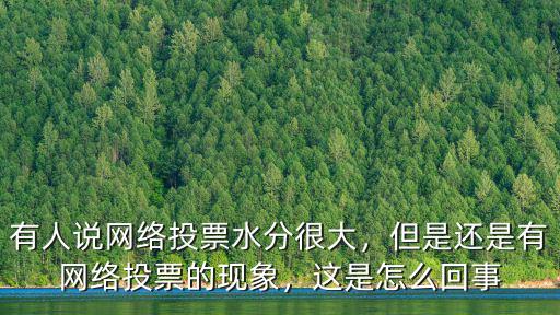 有人說網絡投票水分很大，但是還是有網絡投票的現象，這是怎么回事