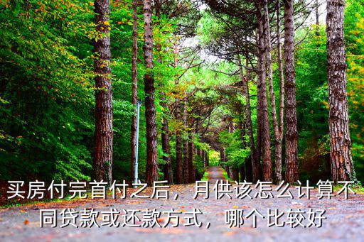 買房付完首付之后，月供該怎么計算不同貸款或還款方式，哪個比較好