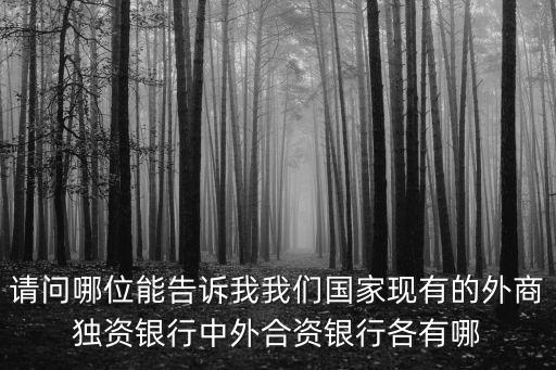 請問哪位能告訴我我們國家現有的外商獨資銀行中外合資銀行各有哪