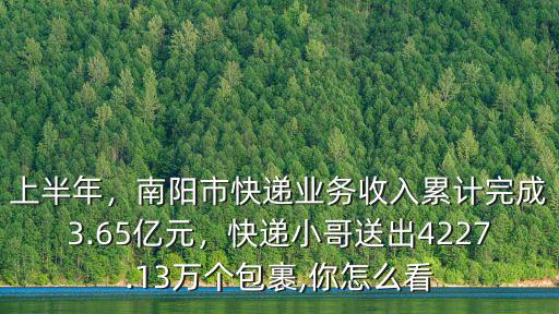 上半年，南陽市快遞業(yè)務(wù)收入累計完成3.65億元，快遞小哥送出4227.13萬個包裹,你怎么看