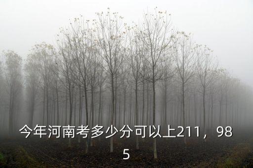 今年河南考多少分可以上211，985