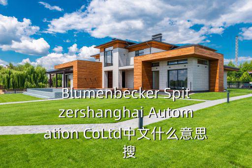Blumenbecker Spitzershanghai Automation CoLtd中文什么意思  搜
