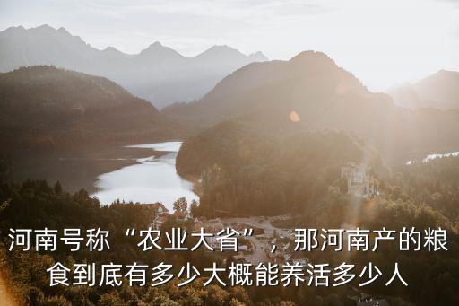 河南主糧多少錢,河南號稱農業大省