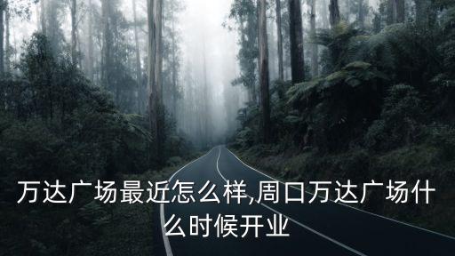 周口萬達廣場最近怎么樣,周口萬達廣場什么時候開業