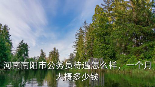 河南南陽市公務員待遇怎么樣，一個月大概多少錢