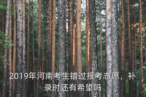 2019年河南考生錯過報考志愿，補錄時還有希望嗎