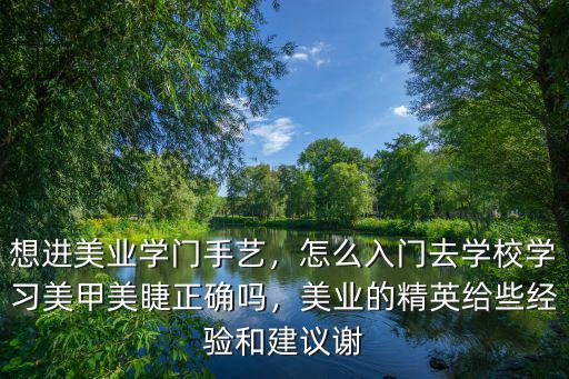 想進美業學門手藝，怎么入門去學校學習美甲美睫正確嗎，美業的精英給些經驗和建議謝