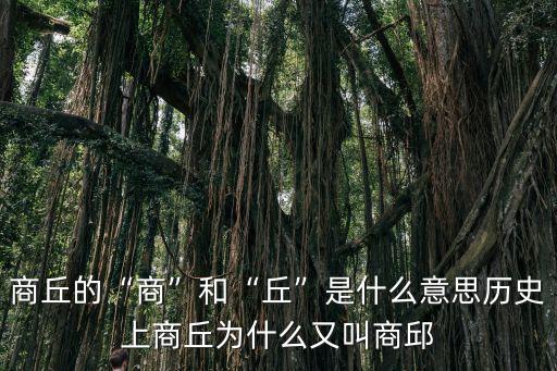 商丘的“商”和“丘”是什么意思?xì)v史上商丘為什么又叫商邱