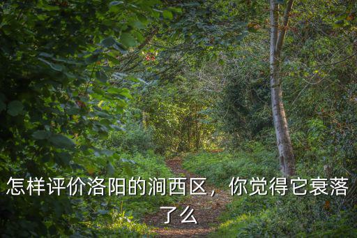 怎樣評價洛陽的澗西區，你覺得它衰落了么