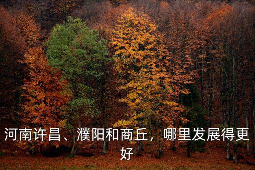 河南許昌、濮陽和商丘，哪里發展得更好