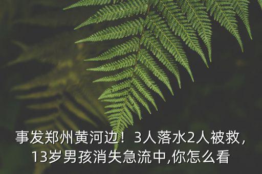 事發(fā)鄭州黃河邊！3人落水2人被救，13歲男孩消失急流中,你怎么看
