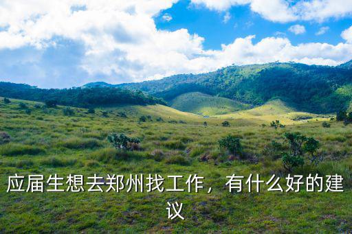 鄭州找工作應該去哪里,應屆生想去鄭州找工作