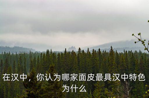 在漢中，你認為哪家面皮最具漢中特色為什么