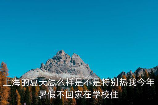 上海的夏天怎么樣是不是特別熱我今年暑假不回家在學校住