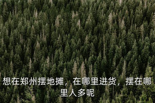 想在鄭州擺地攤，在哪里進貨，擺在哪里人多呢