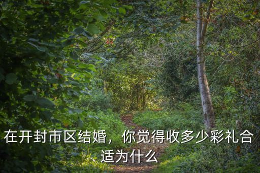 在開封市區結婚，你覺得收多少彩禮合適為什么