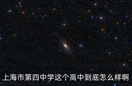 上海市第四中學這個高中到底怎么樣啊
