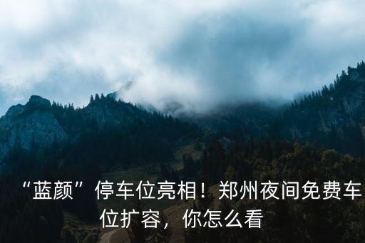 “藍(lán)顏”停車位亮相！鄭州夜間免費(fèi)車位擴(kuò)容，你怎么看