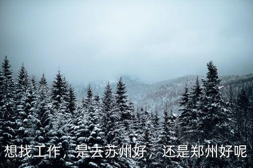 想找工作，是去蘇州好，還是鄭州好呢