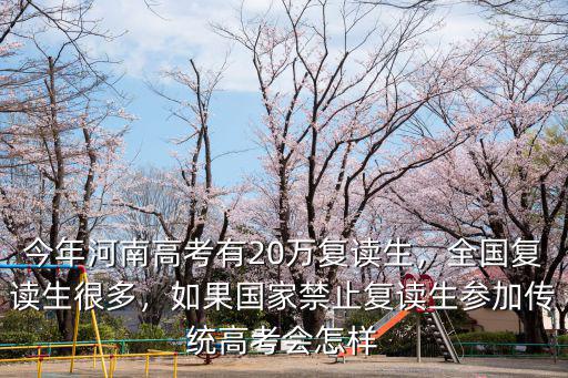 今年河南高考有20萬復讀生，全國復讀生很多，如果國家禁止復讀生參加傳統高考會怎樣