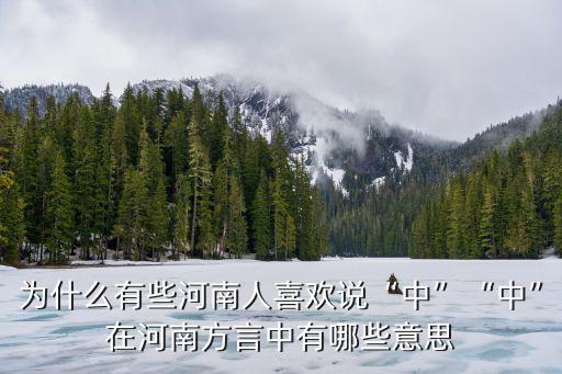 為什么有些河南人喜歡說“中”“中”在河南方言中有哪些意思
