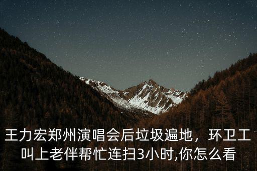 鄭州演唱會鏡頭怎么,王力宏鄭州演唱會后垃圾遍地