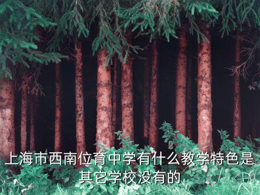 上海市西南位育中學有什么教學特色是其它學校沒有的