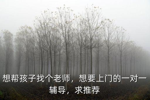 想幫孩子找個老師，想要上門的一對一輔導，求推薦