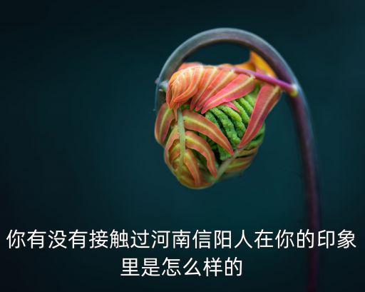 你有沒有接觸過河南信陽人在你的印象里是怎么樣的