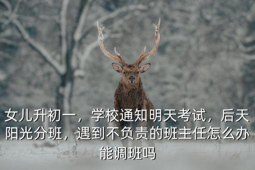 女兒升初一，學校通知明天考試，后天陽光分班，遇到不負責的班主任怎么辦能調班嗎