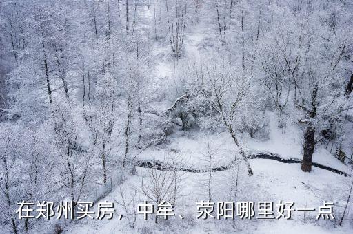 在鄭州買房，中牟、滎陽哪里好一點