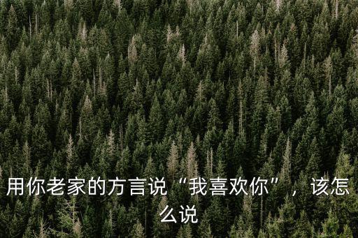 用你老家的方言說“我喜歡你”，該怎么說