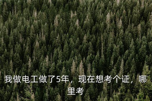 我做電工做了5年，現在想考個證，哪里考
