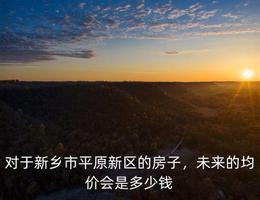 鄭州市平原新區房子均價是多少,對于新鄉市平原新區的房子