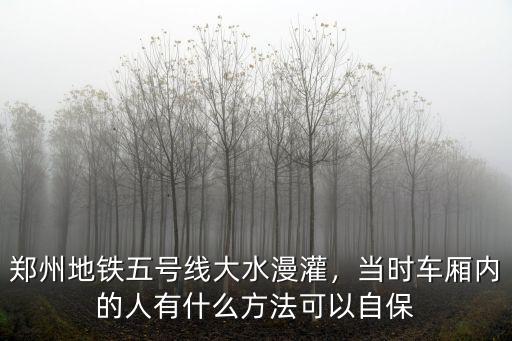 鄭州地鐵五號線大水漫灌，當時車廂內的人有什么方法可以自保