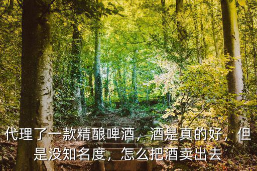 代理了一款精釀啤酒，酒是真的好，但是沒知名度，怎么把酒賣出去