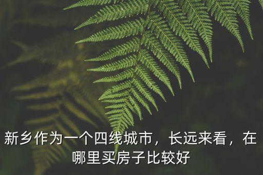 新鄉(xiāng)作為一個(gè)四線城市，長(zhǎng)遠(yuǎn)來(lái)看，在哪里買房子比較好