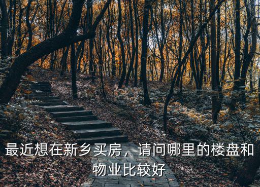 最近想在新鄉買房，請問哪里的樓盤和物業比較好
