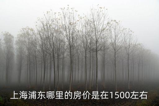 上海浦東哪里的房價是在1500左右