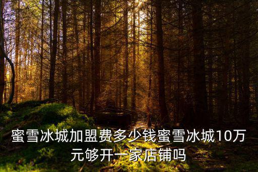 鄭州密雪冰城加盟費多少,蜜雪冰城加盟費多少錢