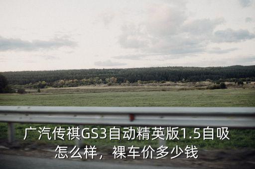 許昌車市廣汽傳祺gs3多少錢,裸車價多少錢