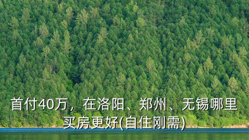 首付40萬，在洛陽、鄭州、無錫哪里買房更好(自住剛需)