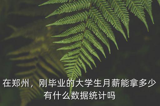 在鄭州，剛畢業的大學生月薪能拿多少有什么數據統計嗎