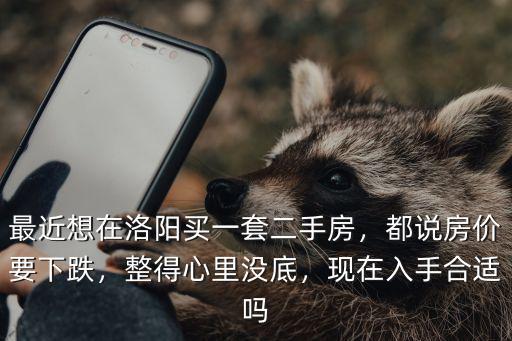 最近想在洛陽買一套二手房，都說房價要下跌，整得心里沒底，現在入手合適嗎