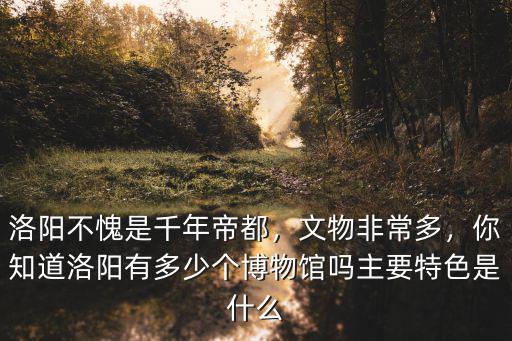 洛陽不愧是千年帝都，文物非常多，你知道洛陽有多少個博物館嗎主要特色是什么