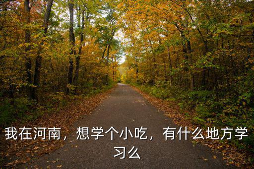 我在河南，想學個小吃，有什么地方學習么